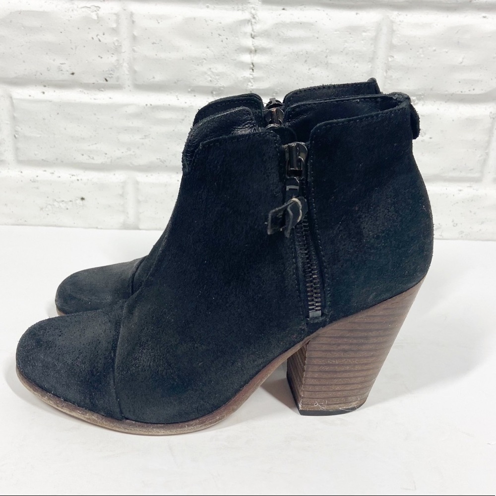 RAG & BONE Ashby black suede block heel bootie - Picture 5 of 9